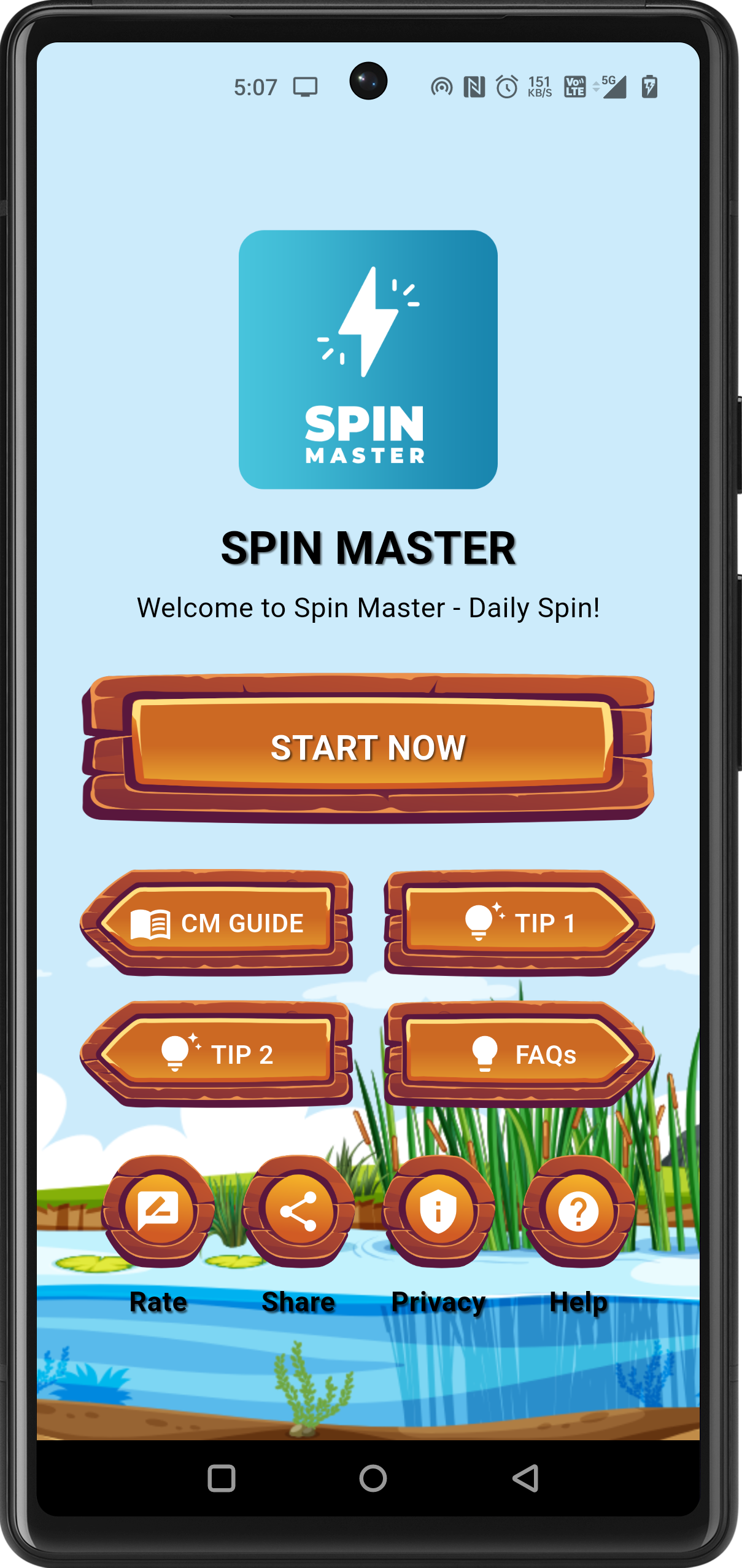 App Screenshot showing the dashboard user interface